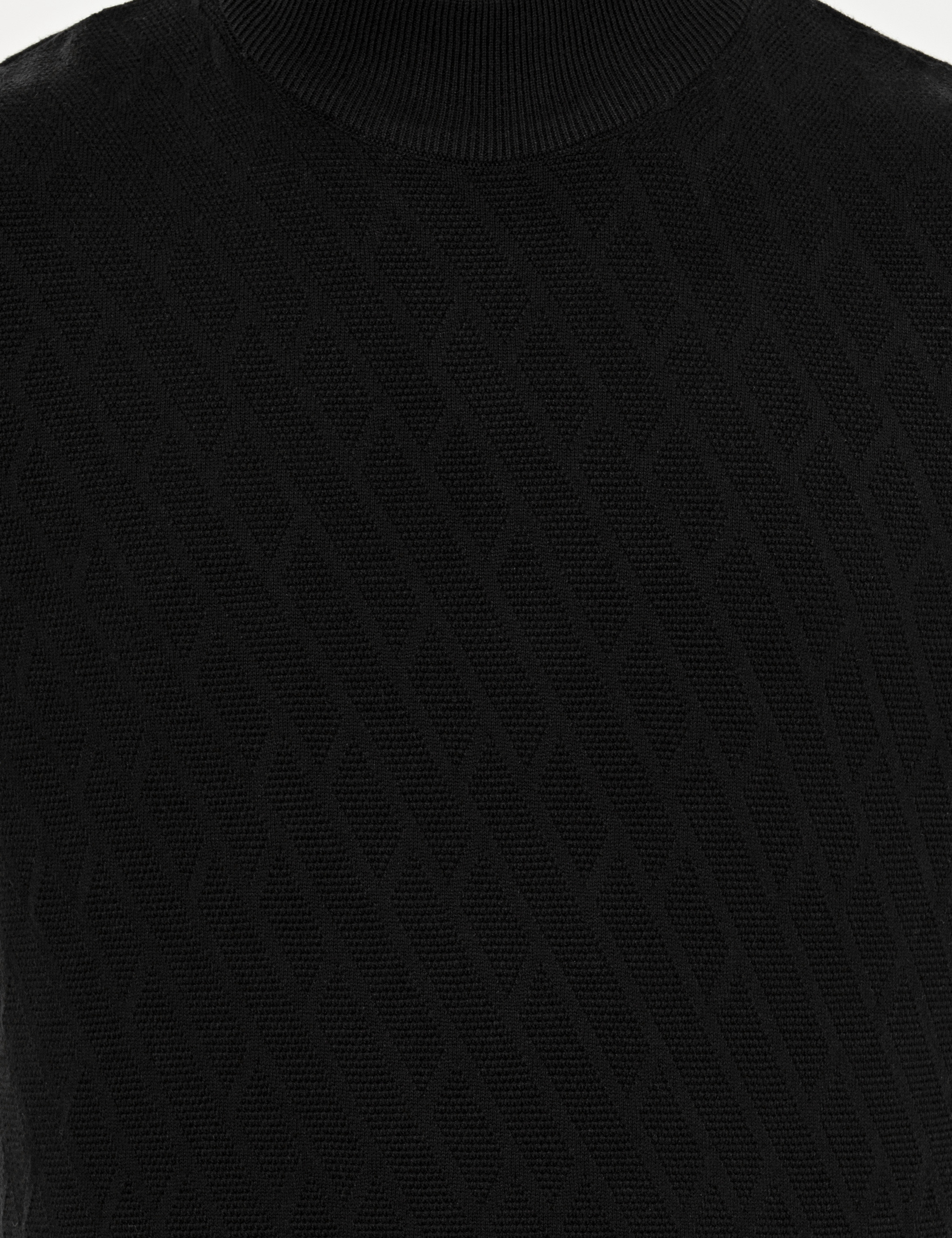 Siyah Slim Fit Yarım Balıkçı Yaka Triko Kazak - Image 6