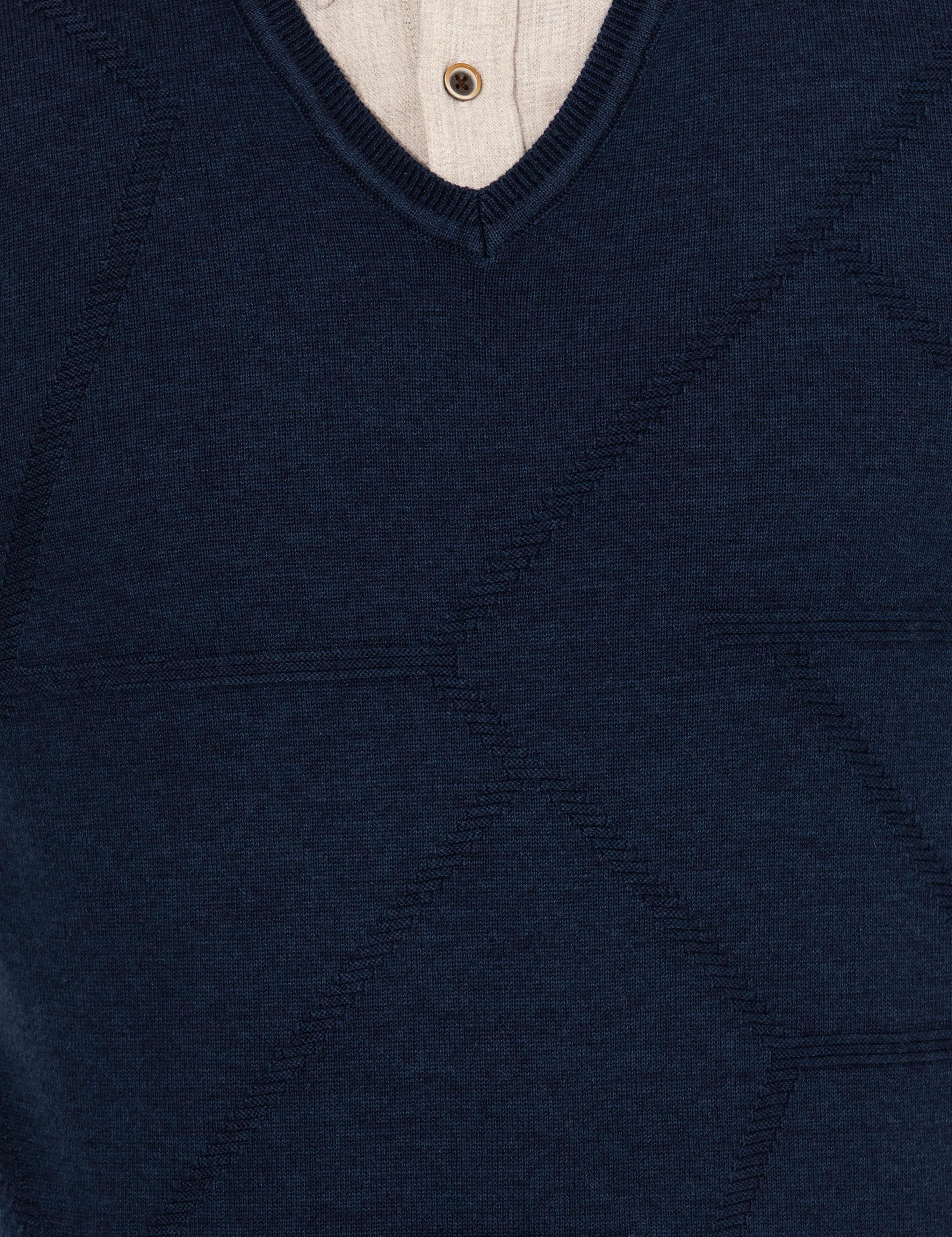 Lacivert Slim Fit V Yaka Triko Kazak