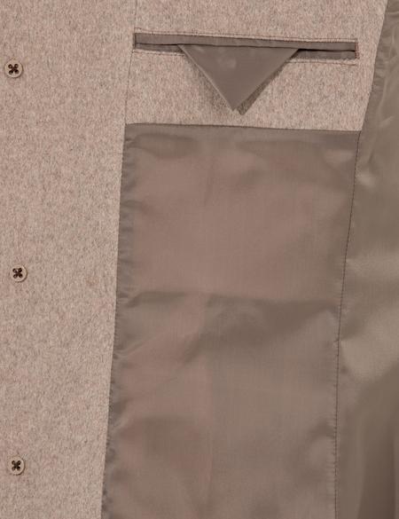 Bej Ex. Slim Fit Kaşe Kaban - 50257388024