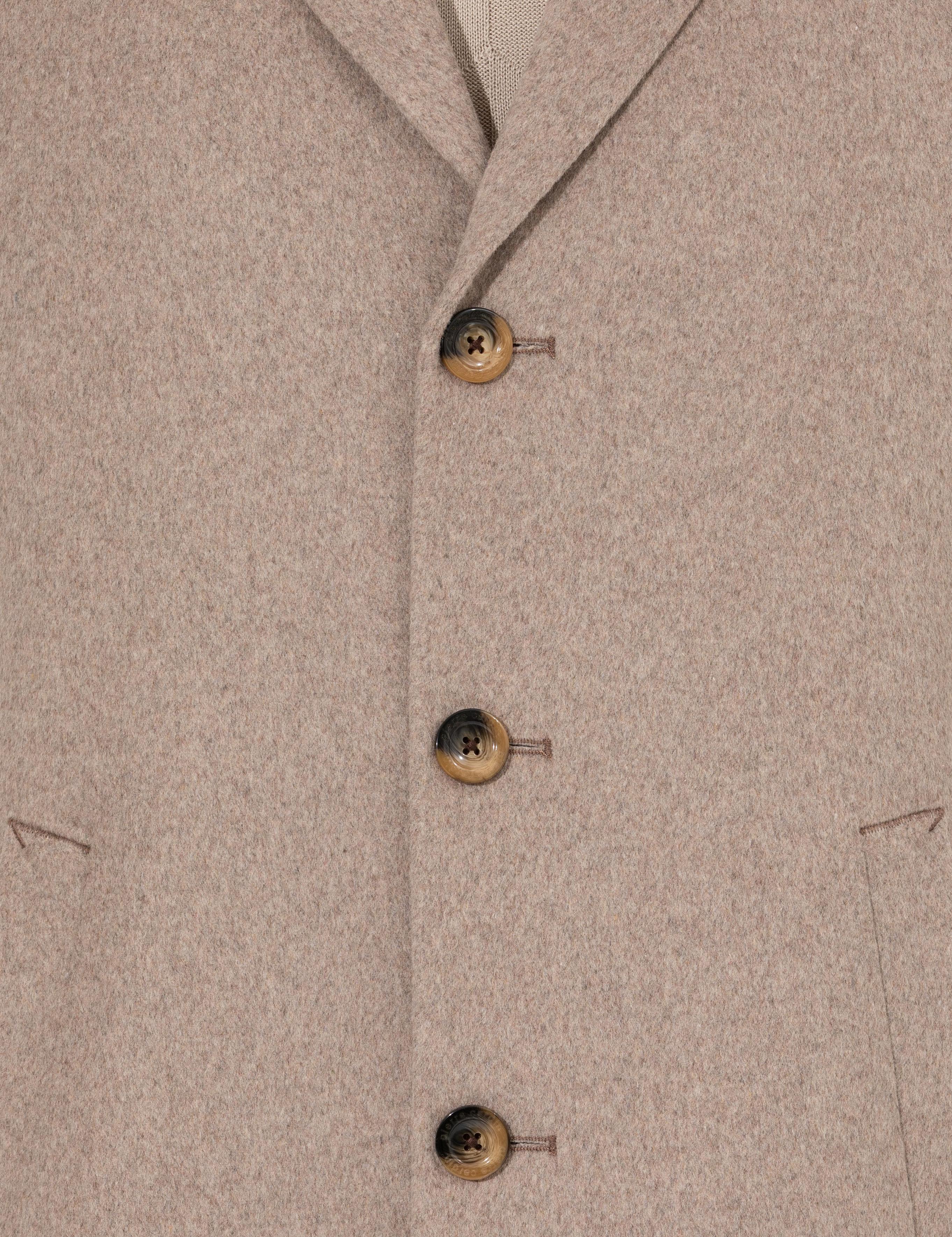 Bej Ex. Slim Fit Kaşe Kaban