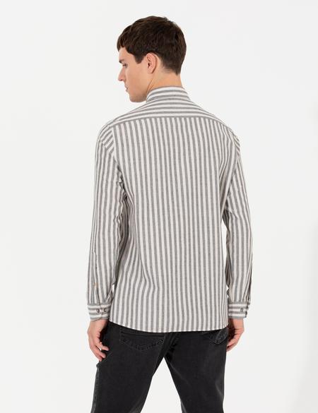 Bej Regular Fit Uzun Kollu Gömlek - 50262723007