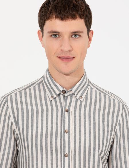 Bej Regular Fit Uzun Kollu Gömlek - 50262723007