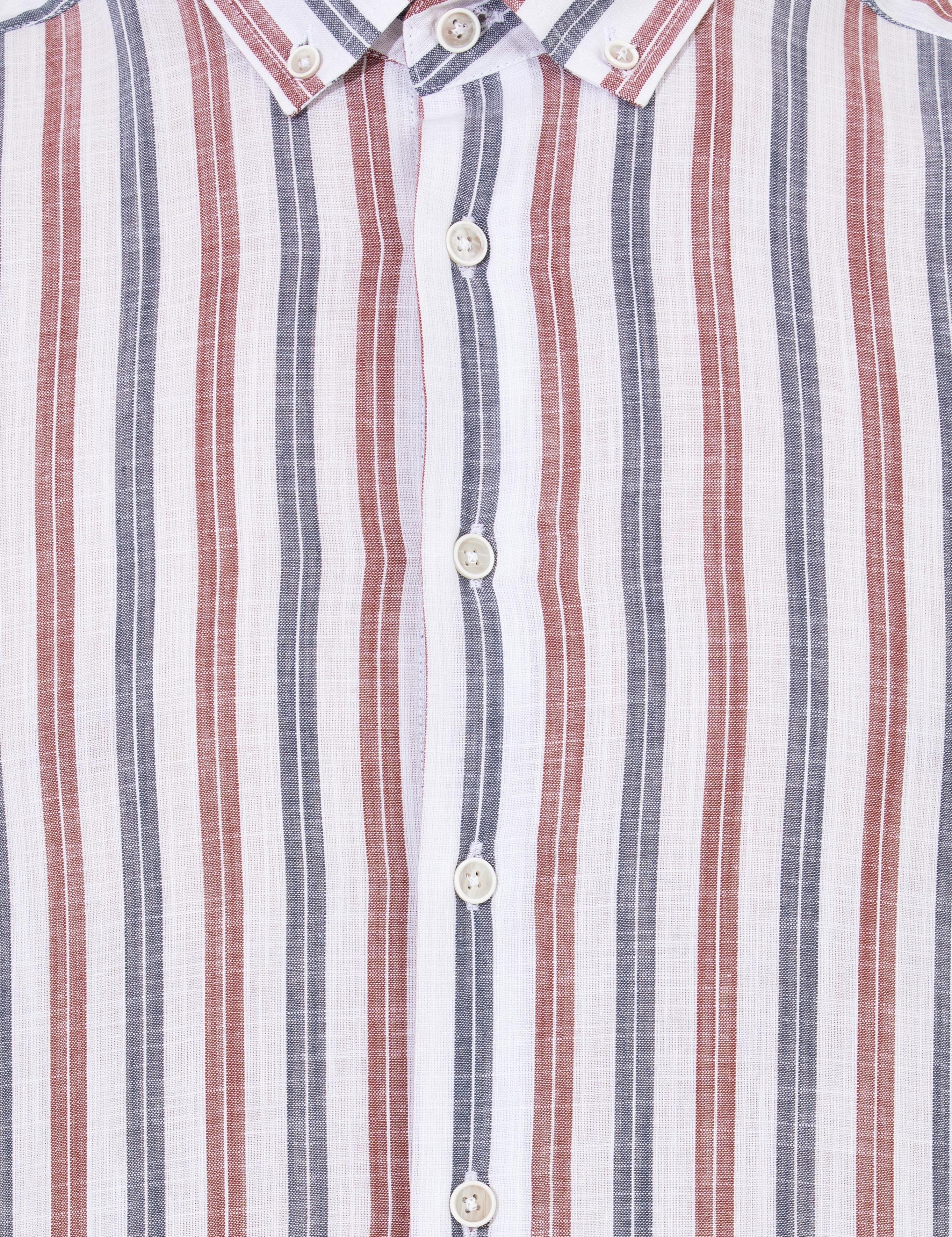 Turuncu Slim Fit Uzun Kollu Gömlek