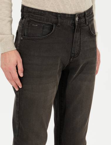 Antrasit Slim Fit Jean Pantolon