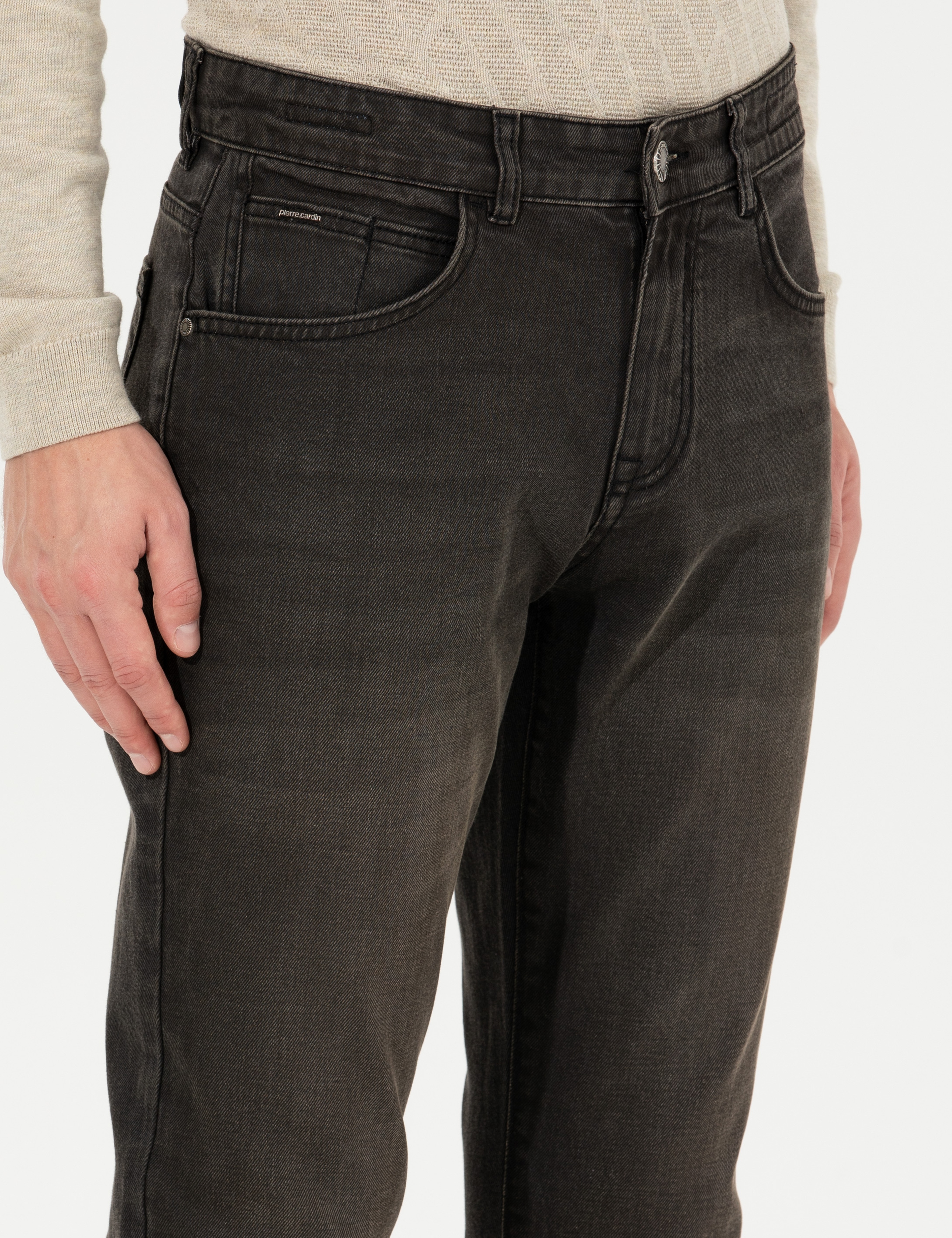 Antrasit Slim Fit Jean Pantolon