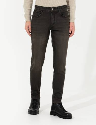 Antrasit Slim Fit Jean Pantolon