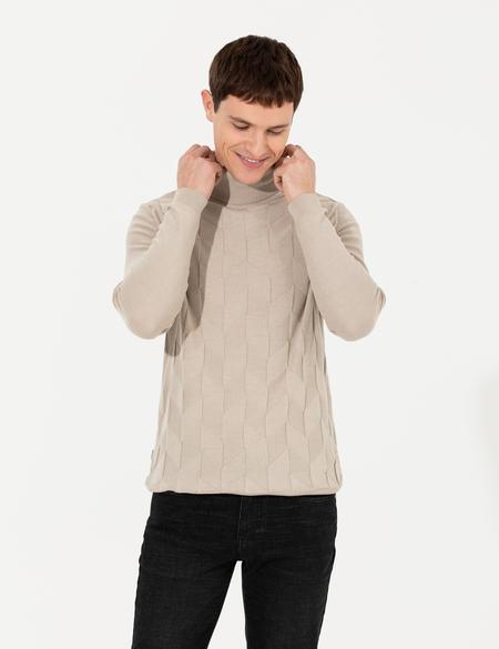 Kum Melanj Slim Fit Balıkçı Yaka Triko Kazak - 50259851034