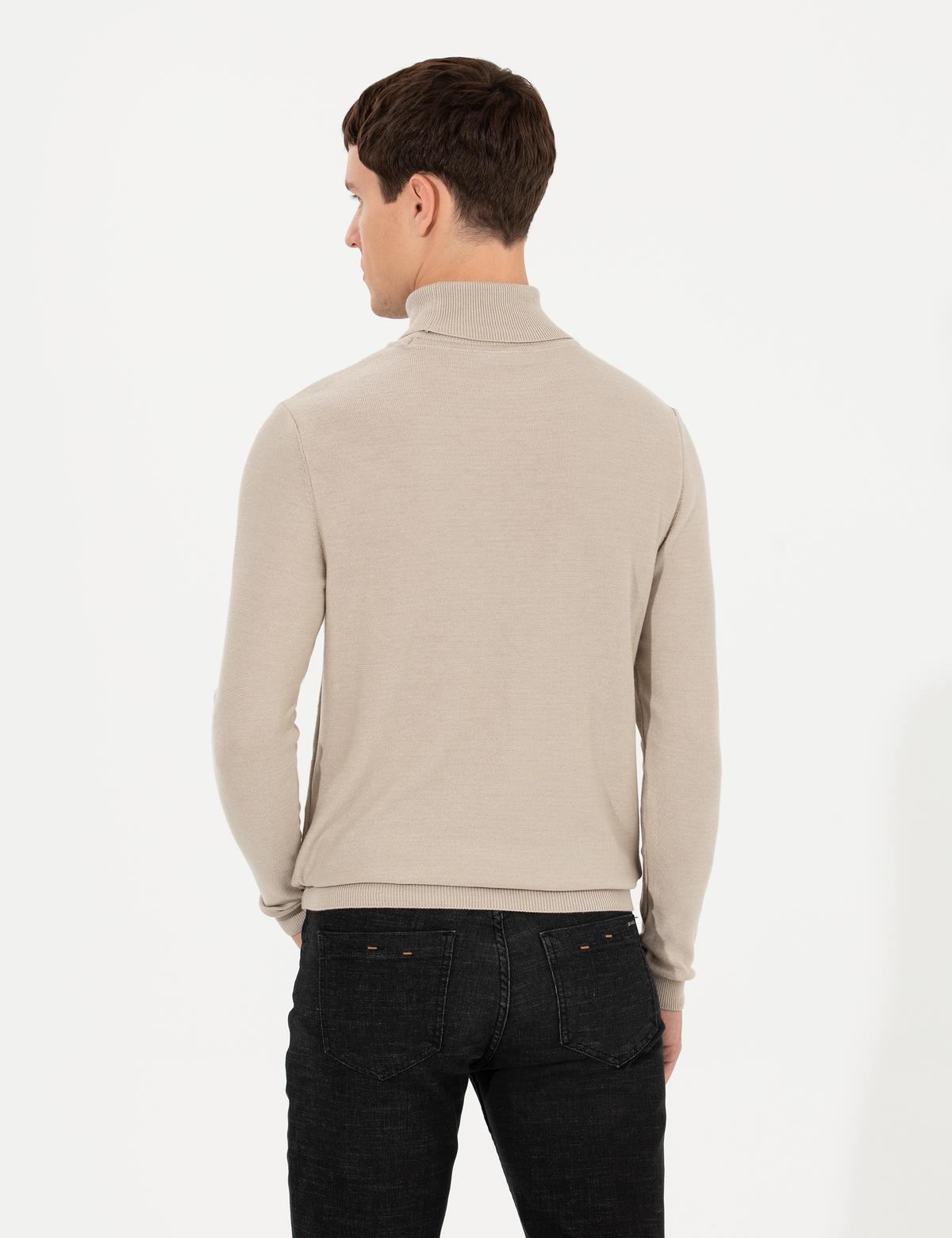 Kum Melanj Slim Fit Balıkçı Yaka Triko Kazak - 50259851034