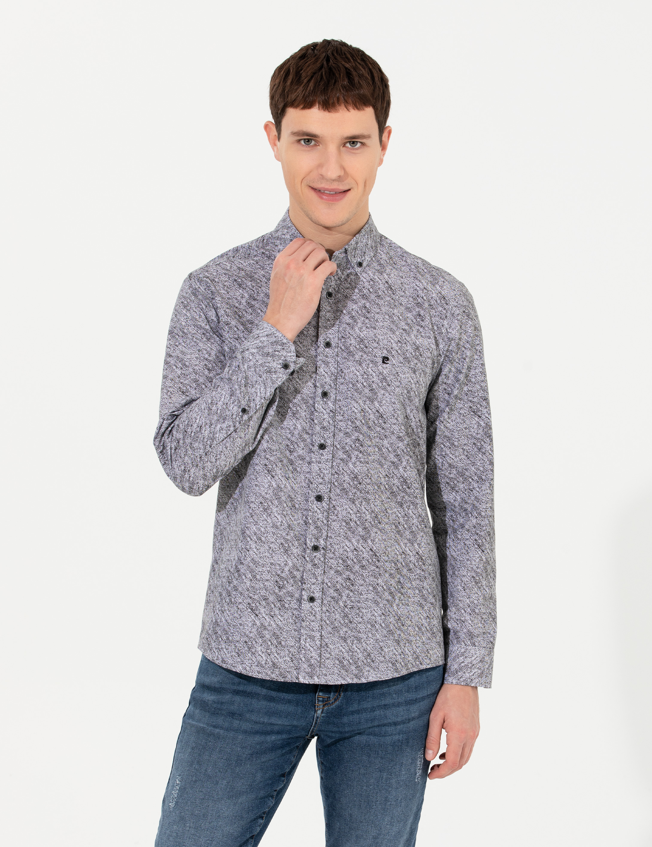 Siyah Slim Fit Uzun Kollu Gömlek