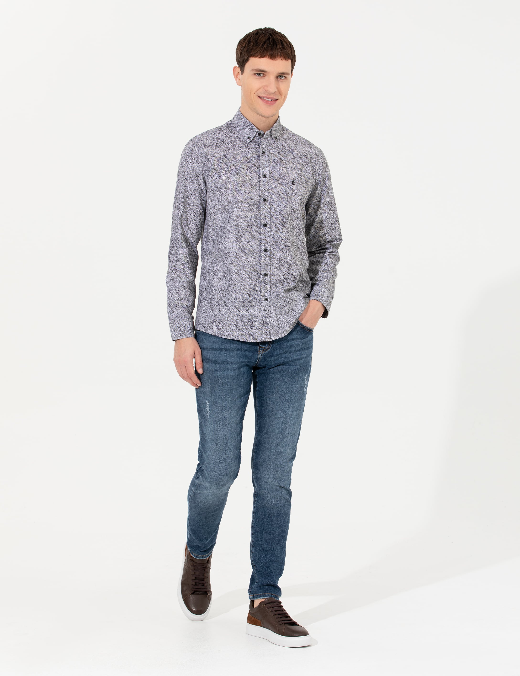 Siyah Slim Fit Uzun Kollu Gömlek