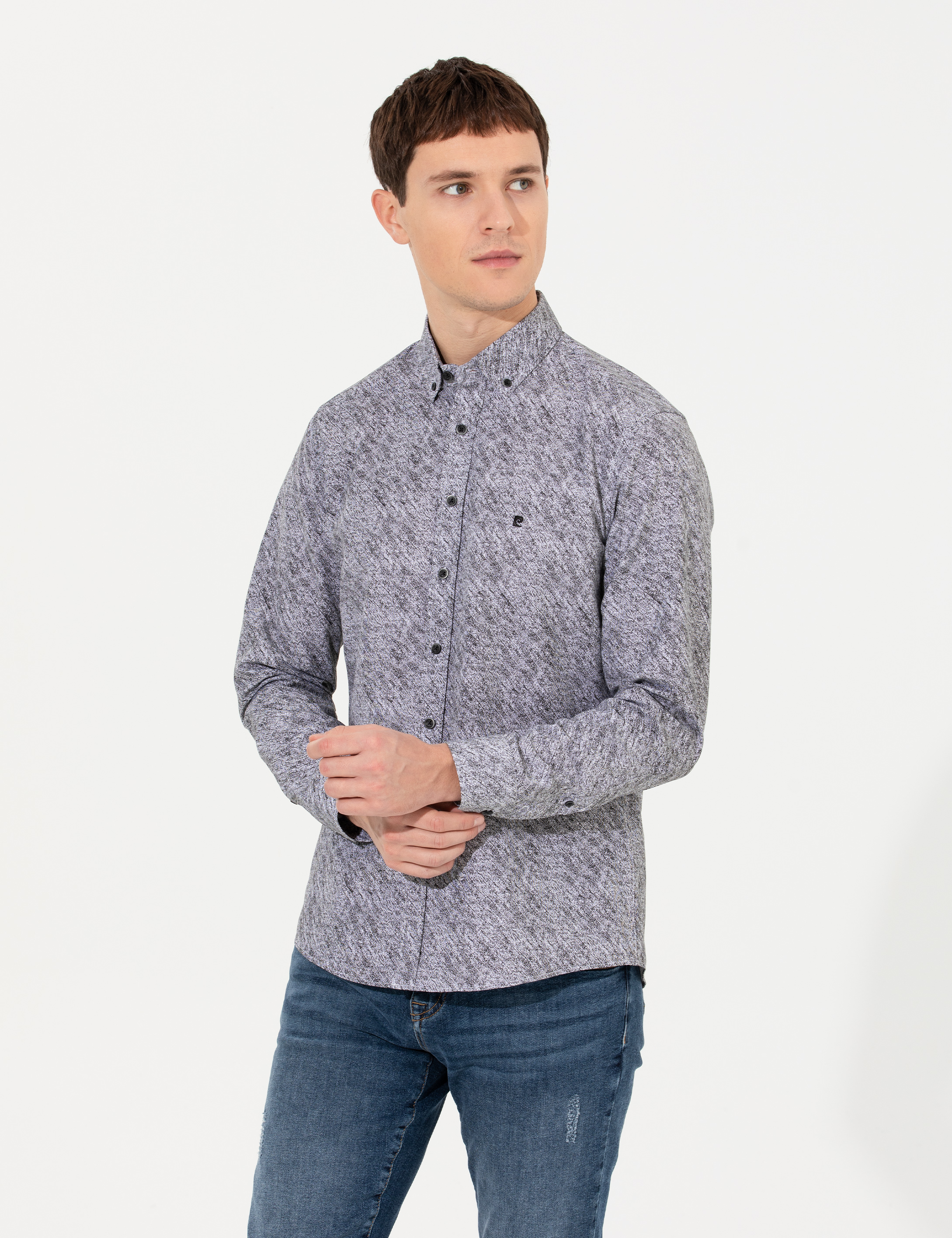Siyah Slim Fit Uzun Kollu Gömlek