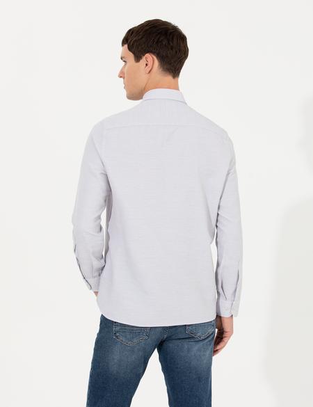 Açık Gri Slim Fit Uzun Kollu Gömlek - 50255057001