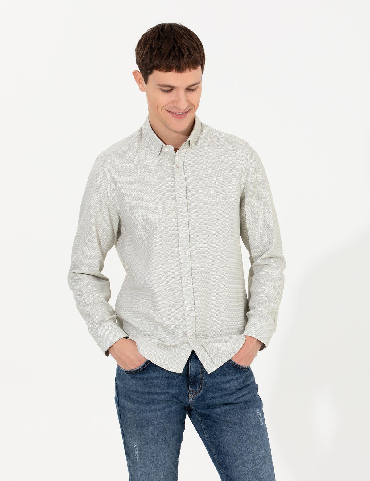 Haki Slim Fit Uzun Kollu Gömlek - 50255057010