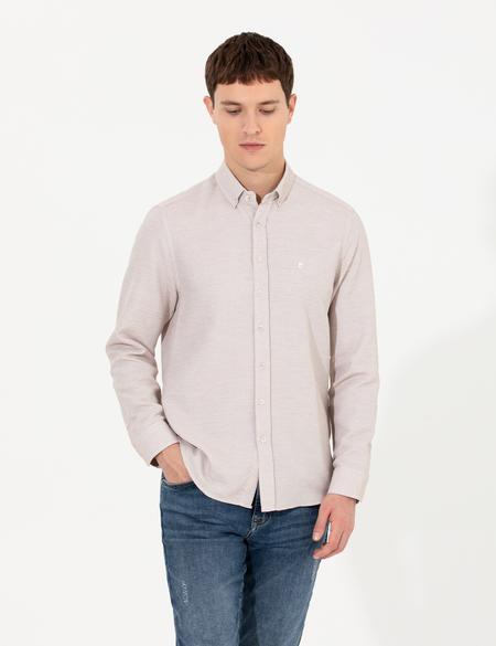 Kahverengi Slim Fit Uzun Kollu Gömlek - 50255057024