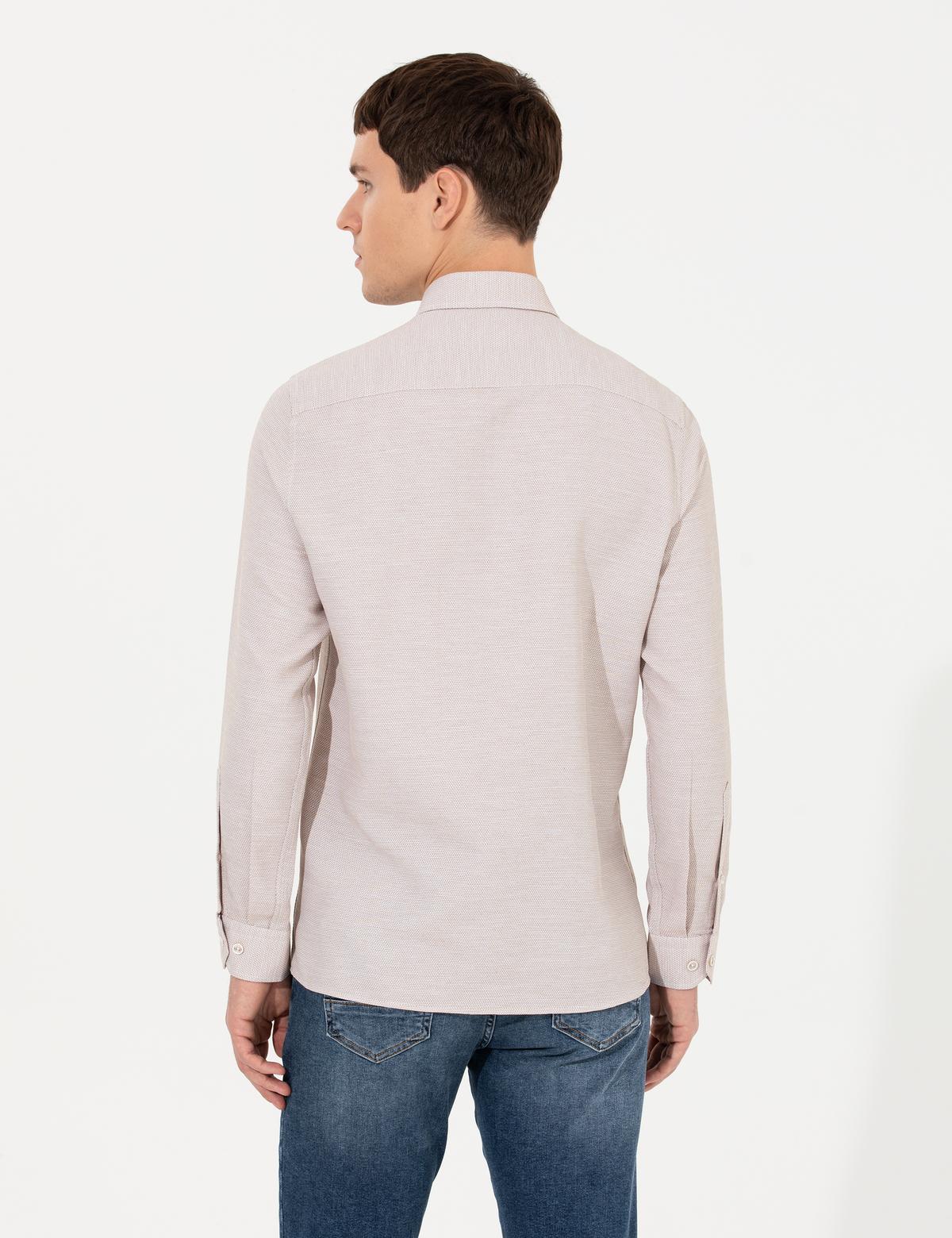 Kahverengi Slim Fit Uzun Kollu Gömlek - 50255057024