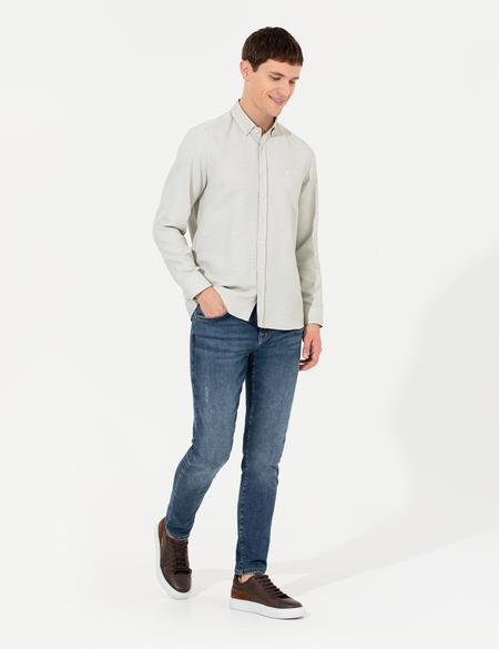 Haki Slim Fit Uzun Kollu Gömlek - 50255057010