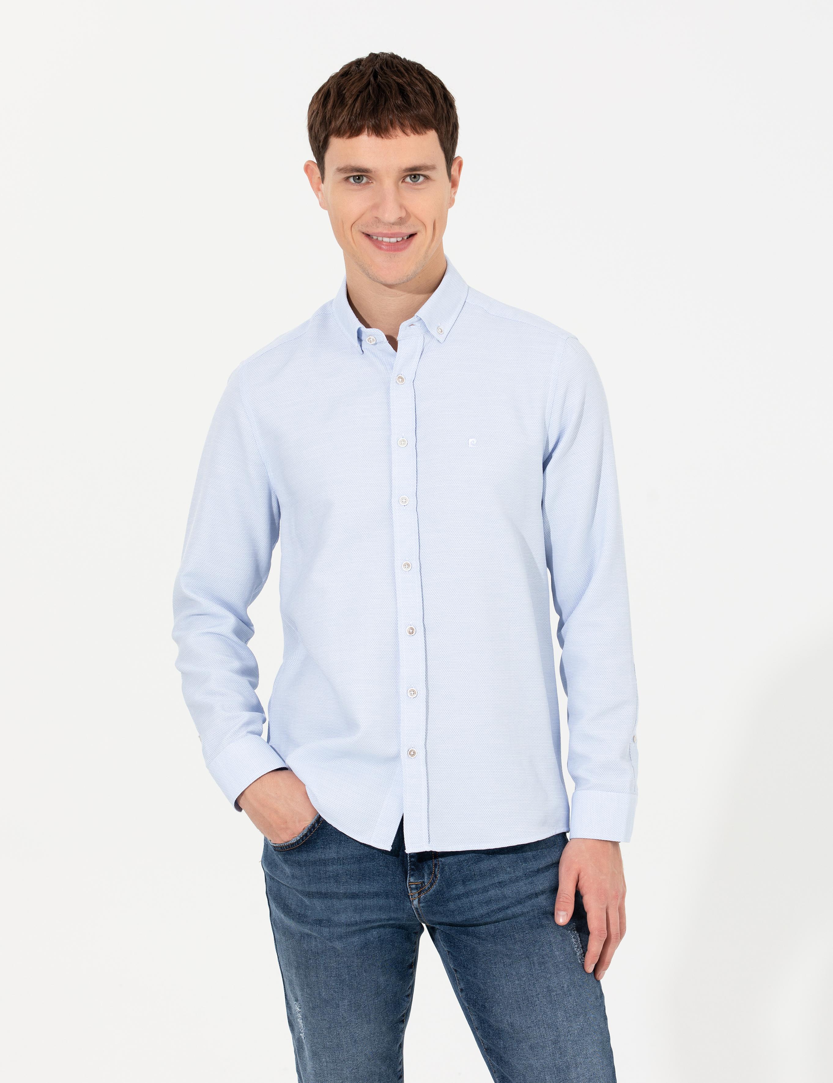 Mavi Slim Fit Uzun Kollu Gömlek