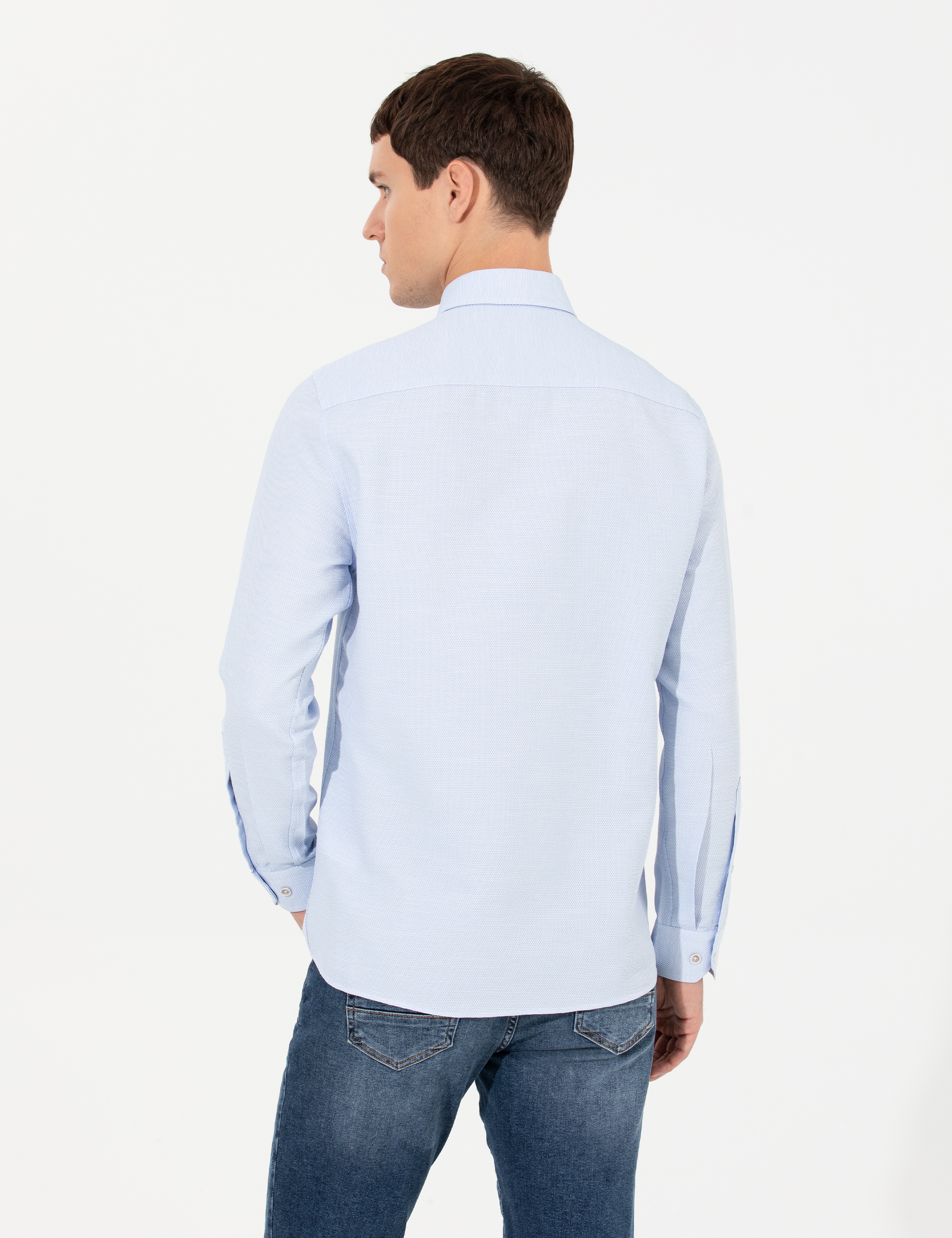 Mavi Slim Fit Uzun Kollu Gömlek