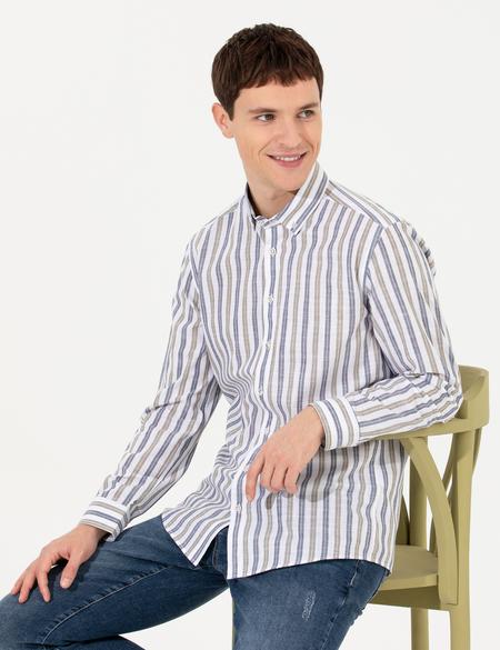 Haki Slim Fit Uzun Kollu Gömlek - 50252489011