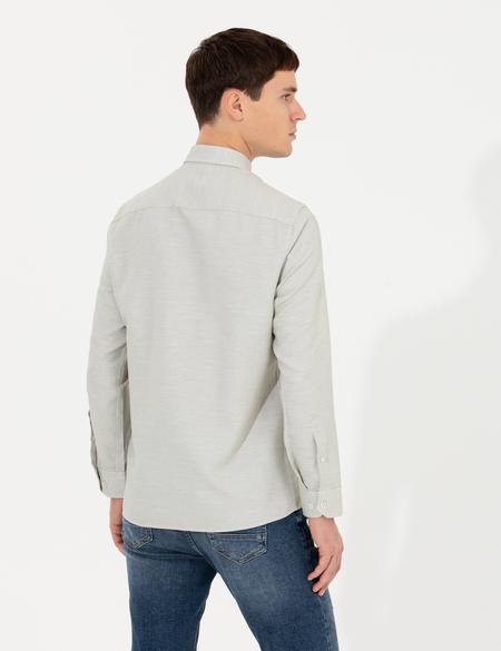 Haki Slim Fit Uzun Kollu Gömlek - 50255057010