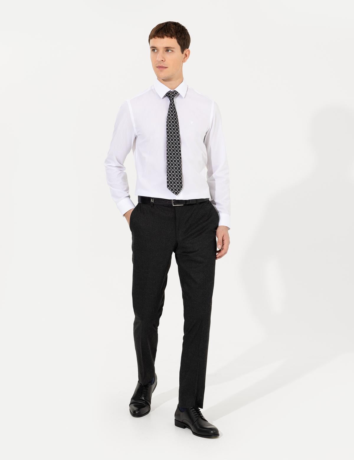 Antrasit Slim Fit Kumaş Pantolon