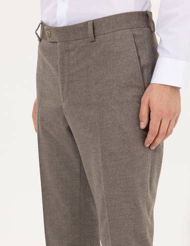 Açık Kahverengi Slim Fit Kumaş Pantolon