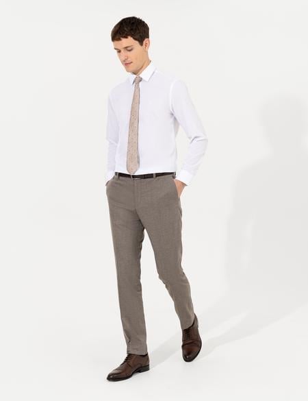 Açık Kahverengi Slim Fit Kumaş Pantolon - 50260475084