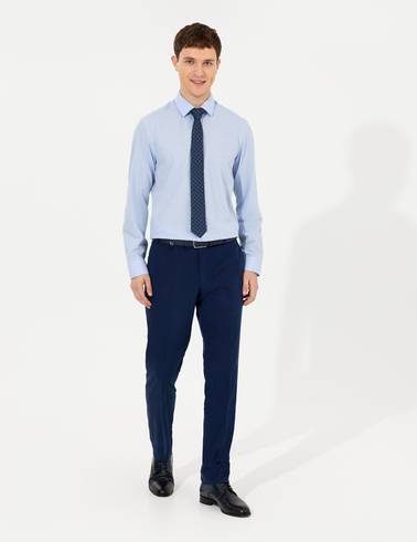 Açık Lacivert Slim Fit Kumaş Pantolon