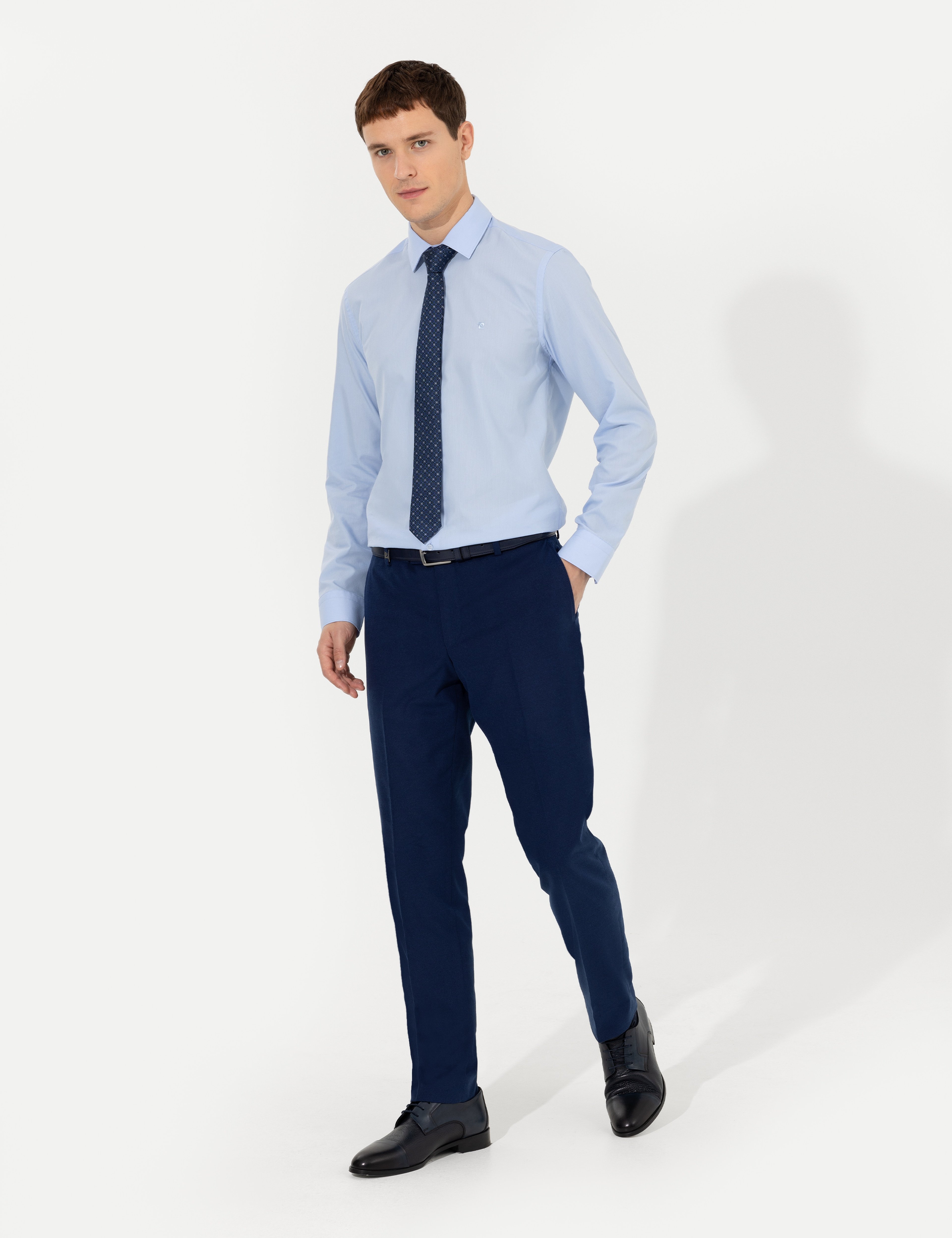 Açık Lacivert Slim Fit Kumaş Pantolon - Image 3