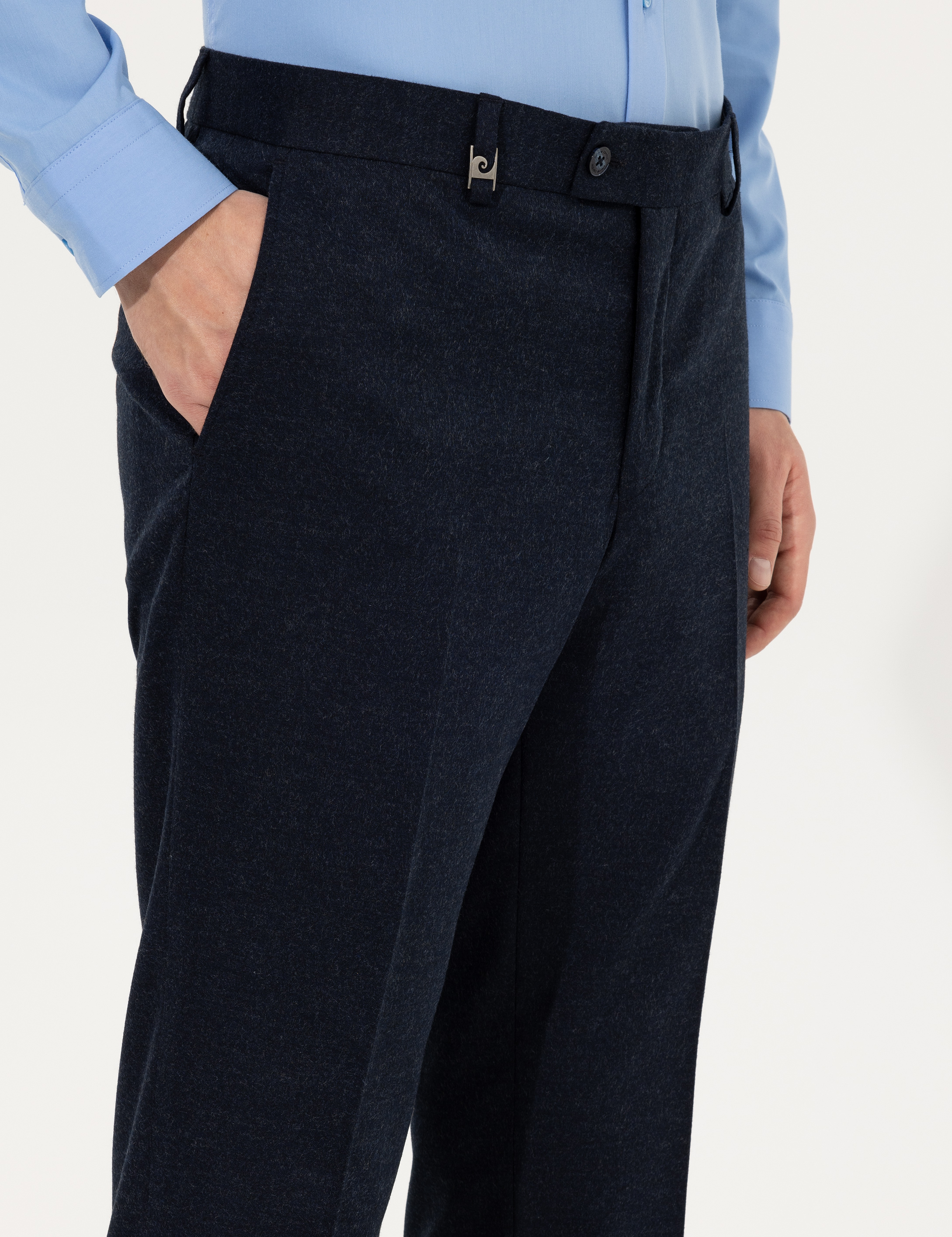 Lacivert Slim Fit Kumaş Pantolon - Image 6