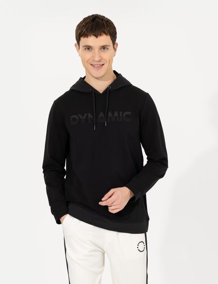Siyah Kapüşonlu Sweatshirt - 50258331003