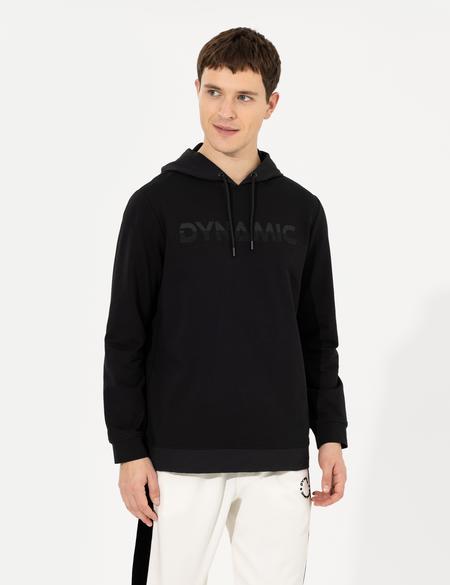 Siyah Kapüşonlu Sweatshirt - 50258331003