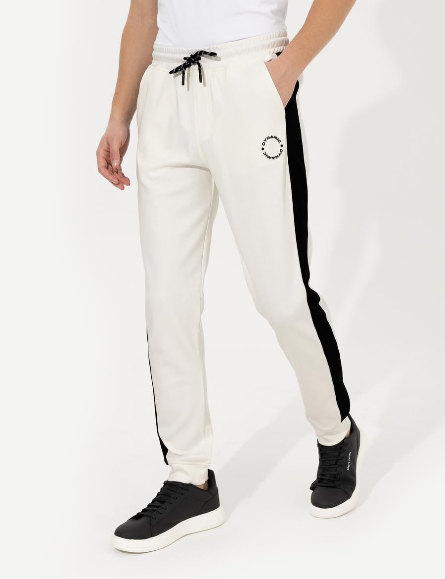 Ekru Slim Fit Eşofman Altı