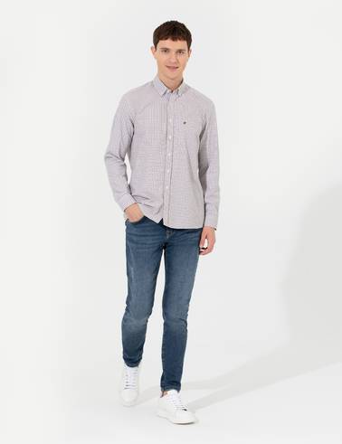 Kahverengi Regular Fit Uzun Kollu Gömlek