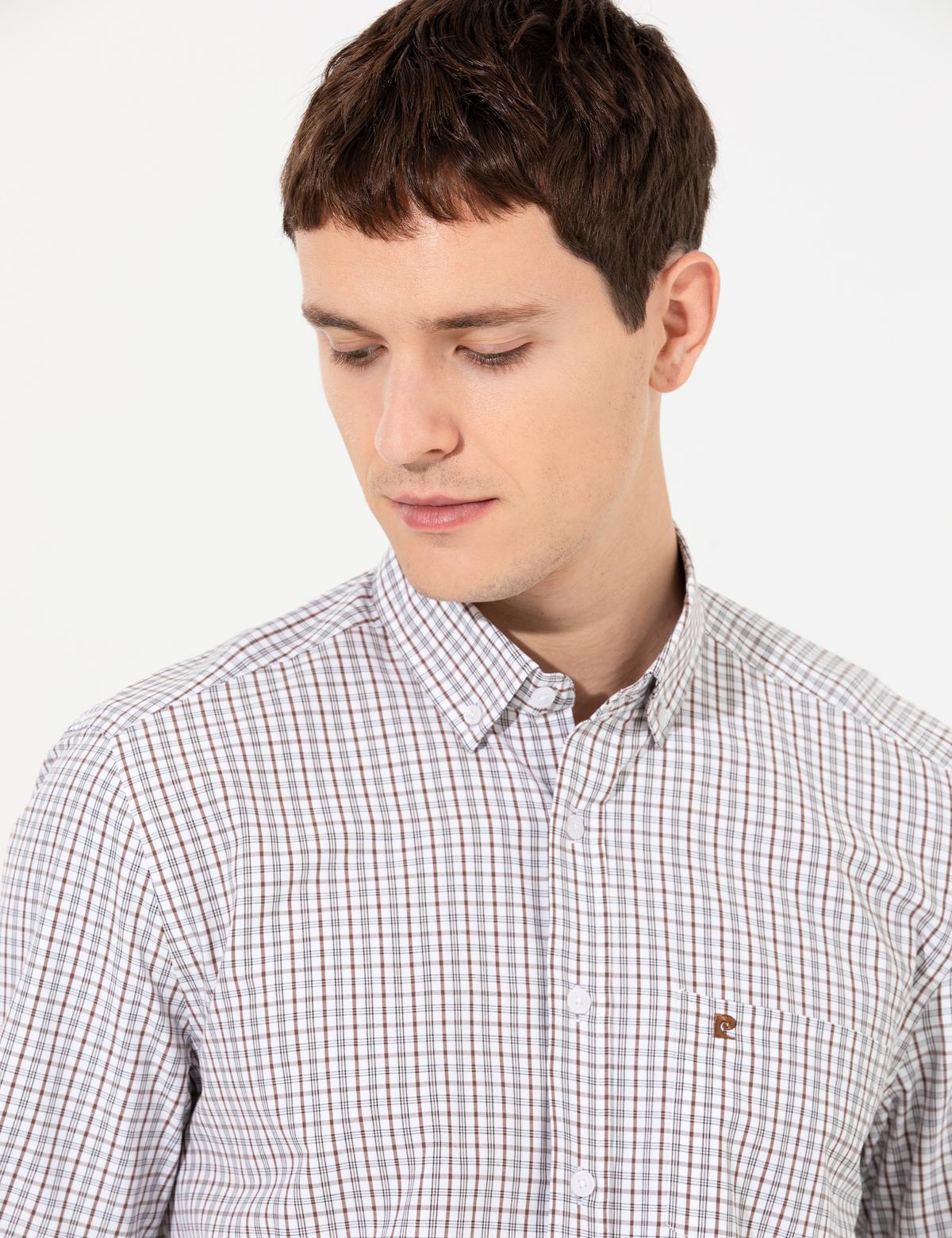 Kahverengi Regular Fit Uzun Kollu Gömlek - 50255277006