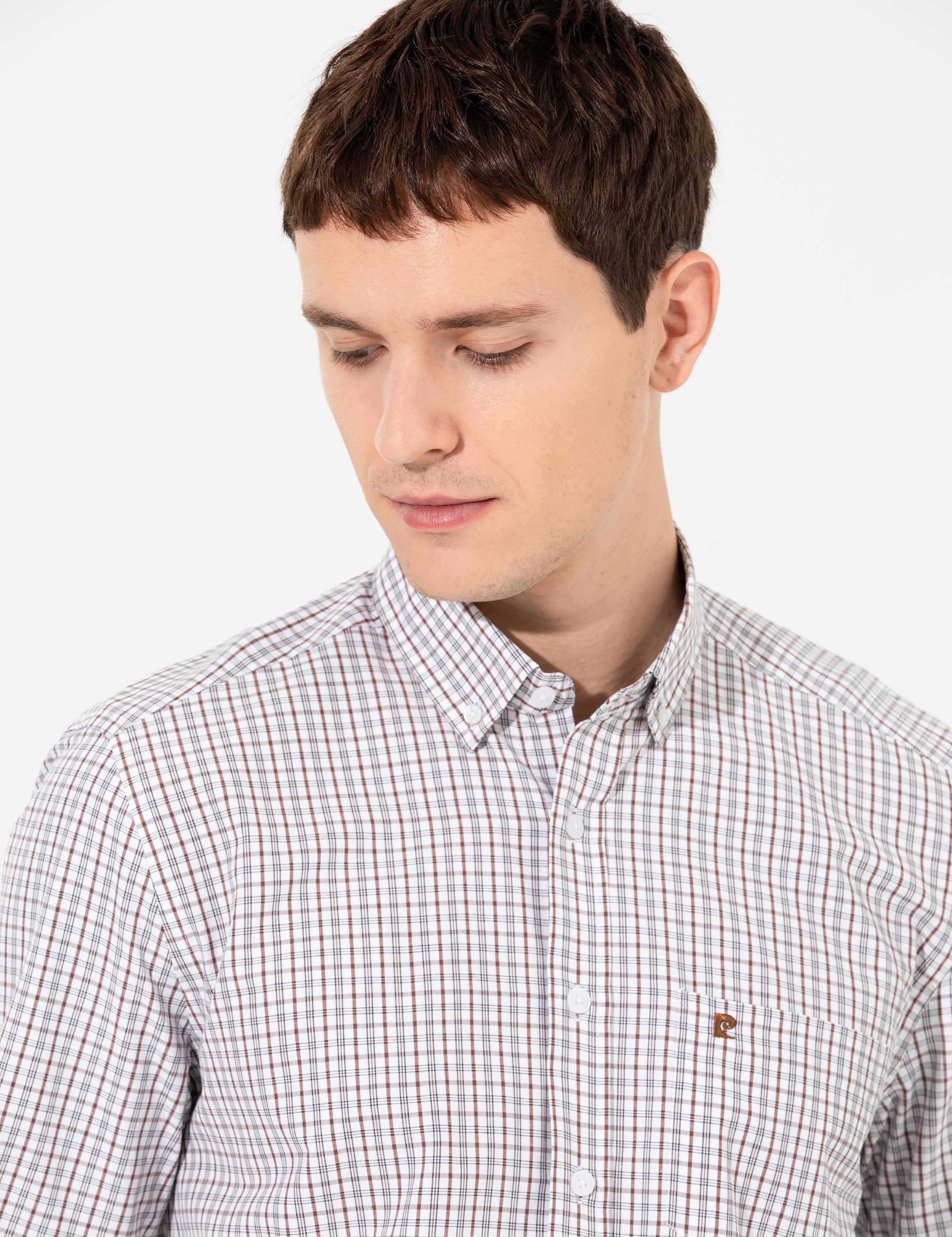 Kahverengi Regular Fit Uzun Kollu Gömlek