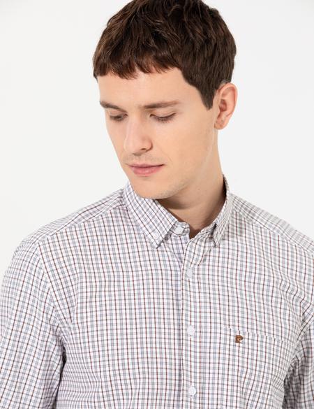 Kahverengi Regular Fit Uzun Kollu Gömlek - 50255277006