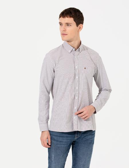 Kahverengi Regular Fit Uzun Kollu Gömlek - 50255277006