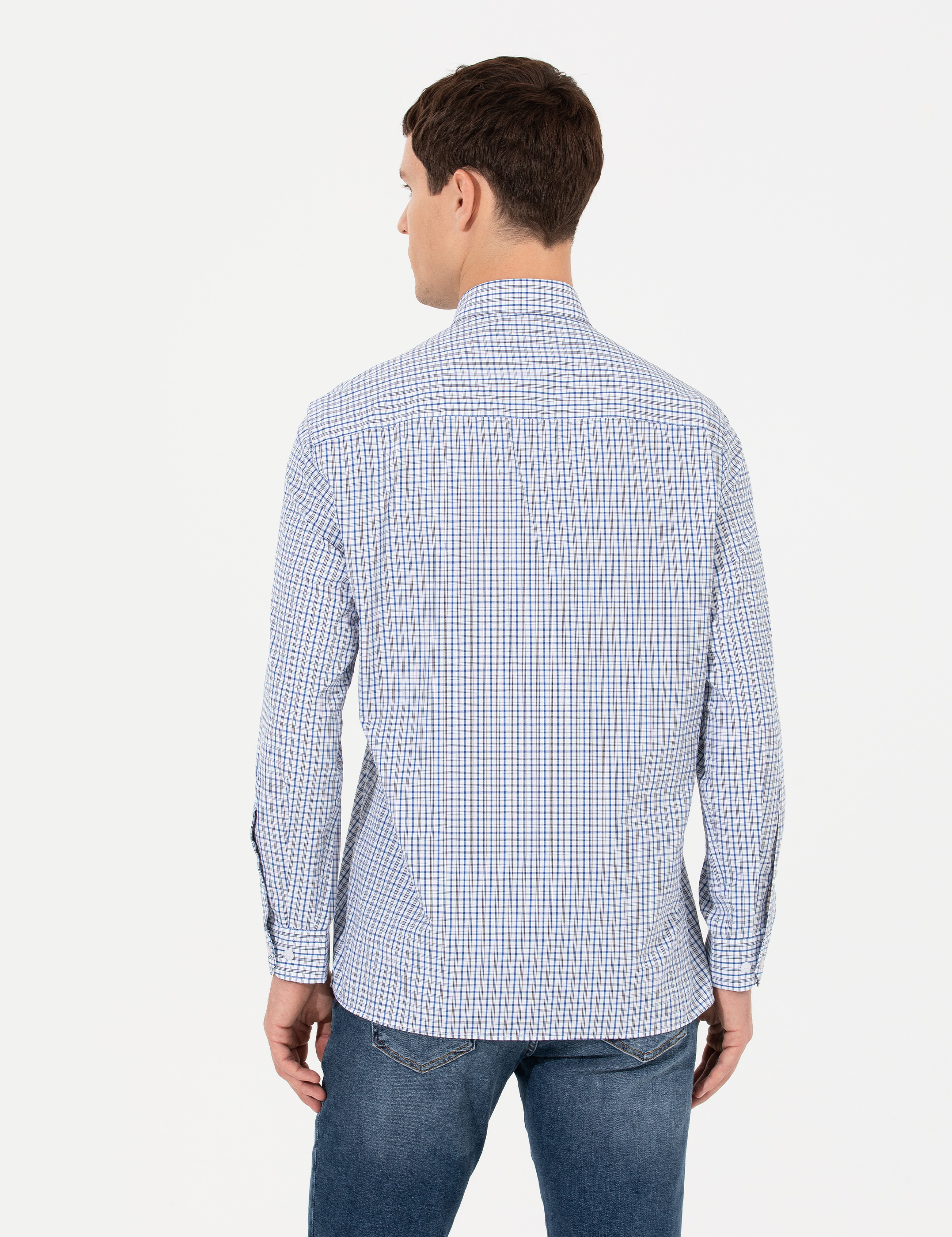Lacivert Regular Fit Uzun Kollu Gömlek