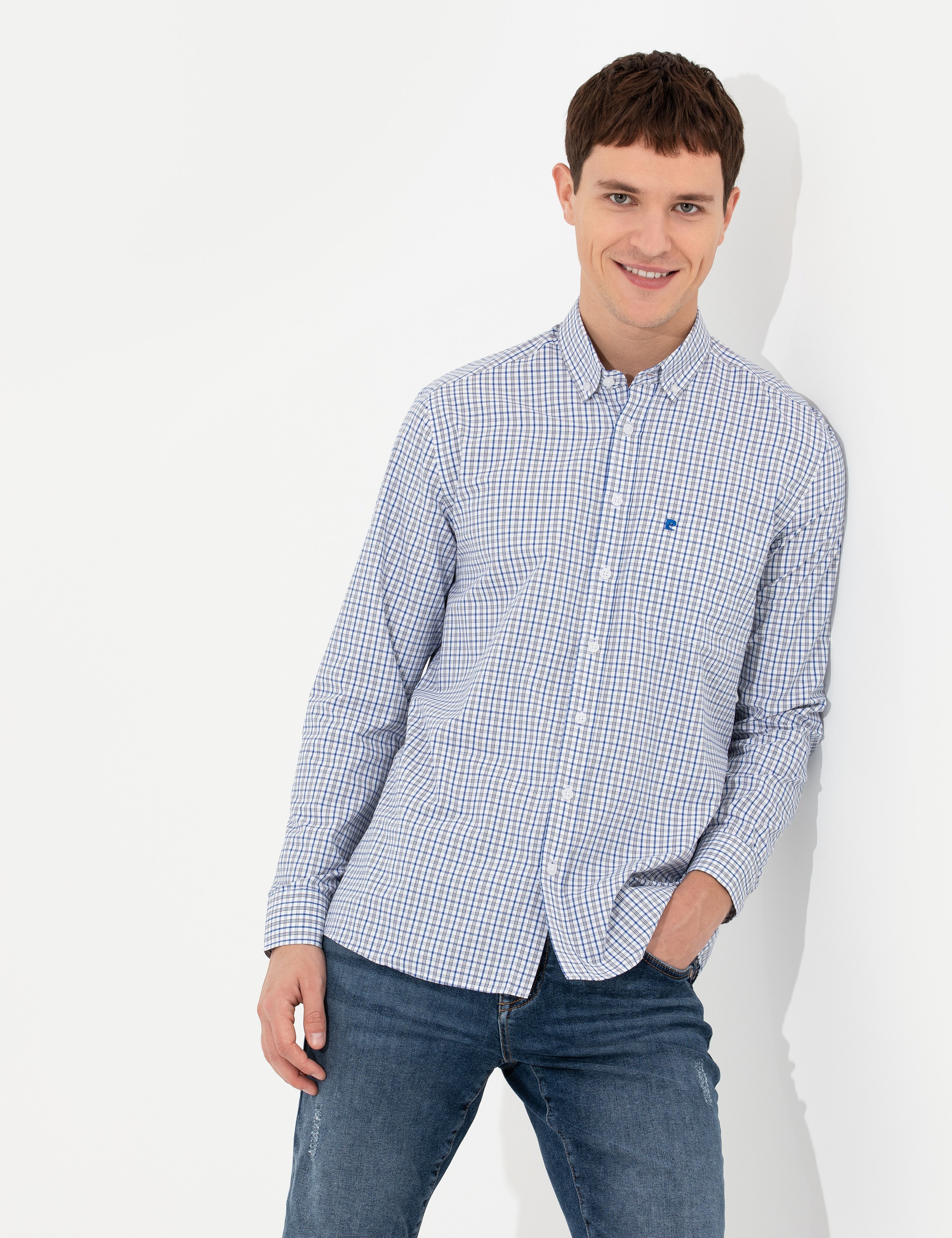 Lacivert Regular Fit Uzun Kollu Gömlek - Image 3