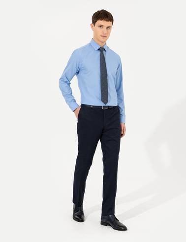 Mavi Slim Fit Uzun Kollu Klasik Gömlek