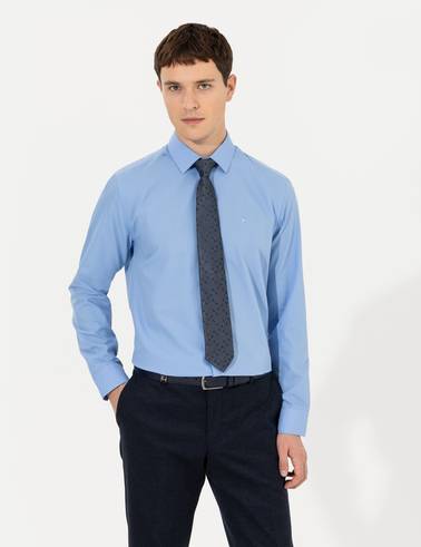 Mavi Slim Fit Uzun Kollu Klasik Gömlek