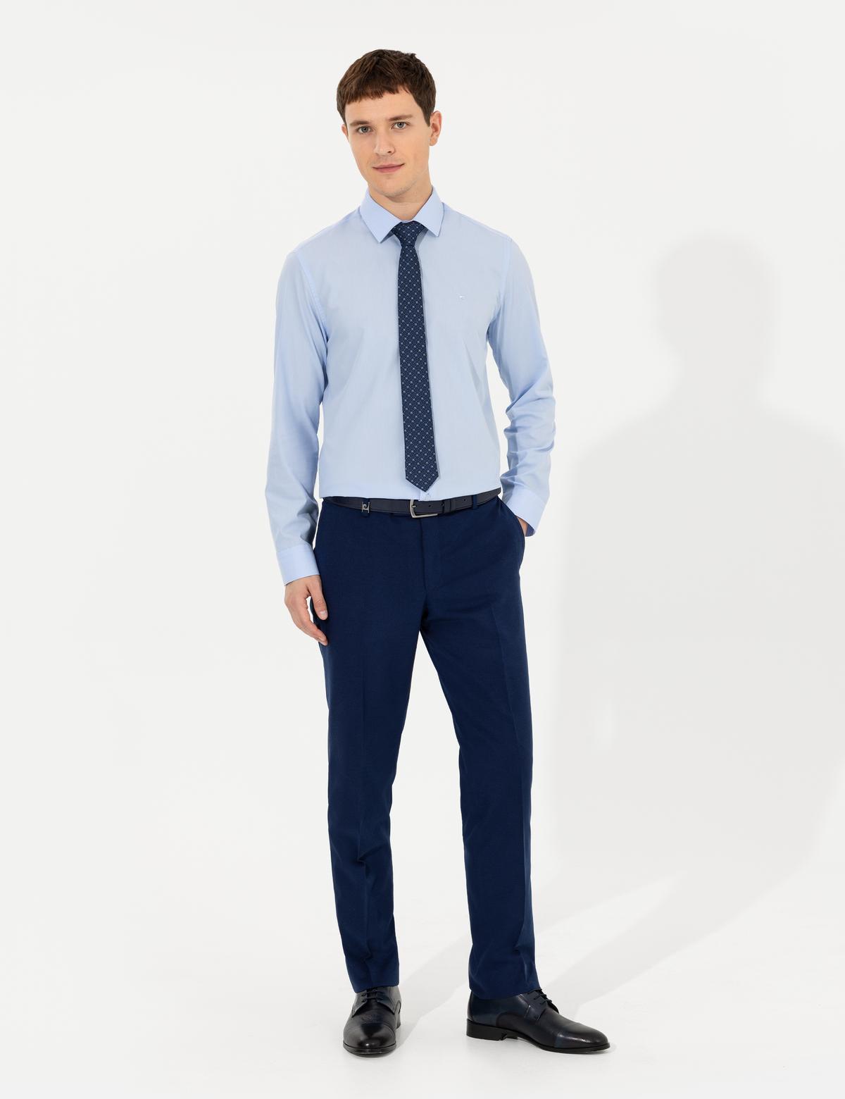 Açık Mavi Slim Fit Uzun Kollu Klasik Gömlek - 50255292001