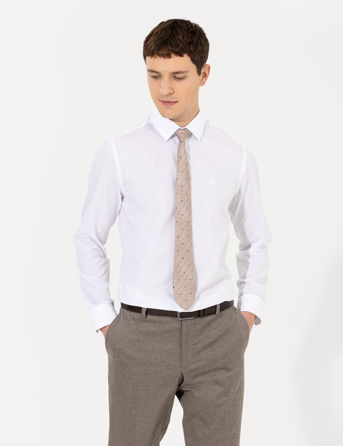 Beyaz Slim Fit Uzun Kollu Klasik Gömlek - 50255292029