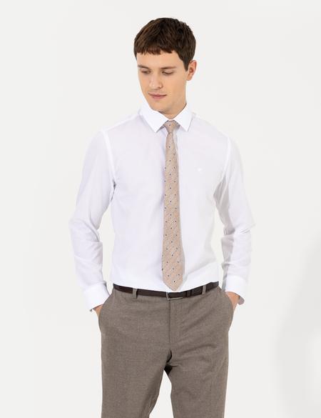 Beyaz Slim Fit Uzun Kollu Klasik Gömlek - 50255292029