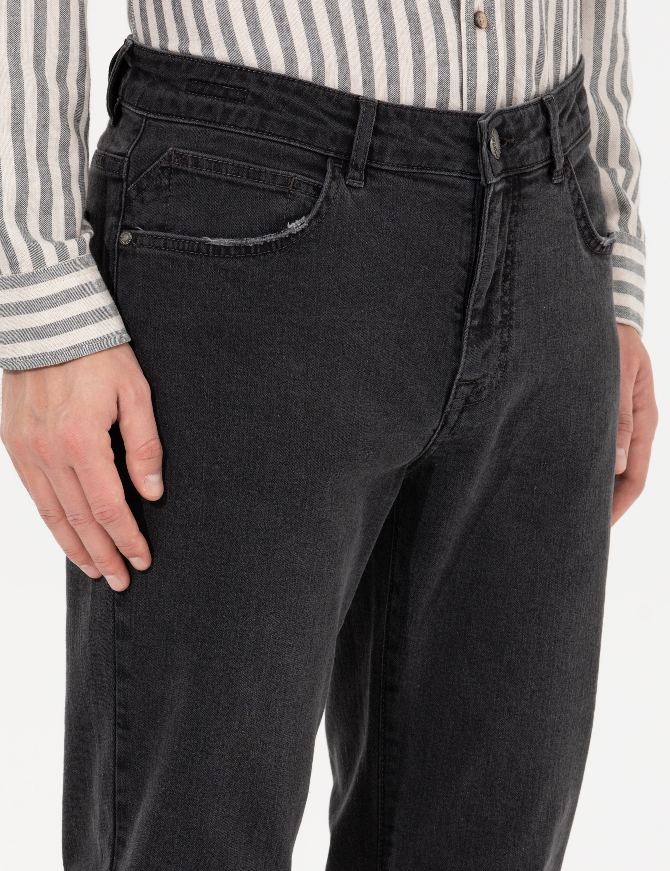 Antrasit Slim Fit Jean Pantolon
