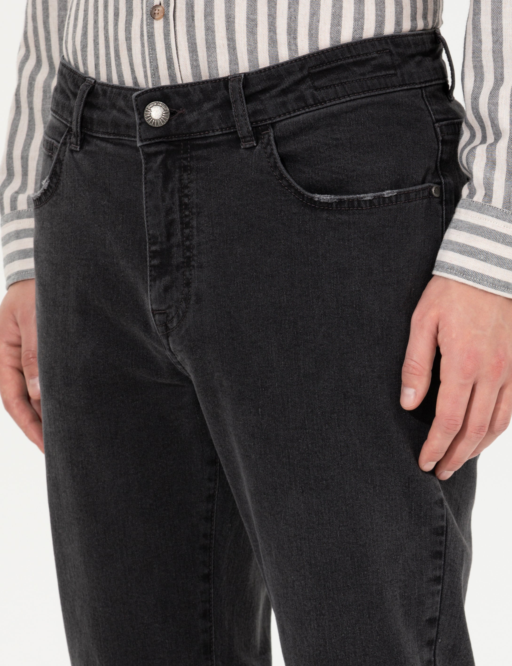 Antrasit Slim Fit Jean Pantolon