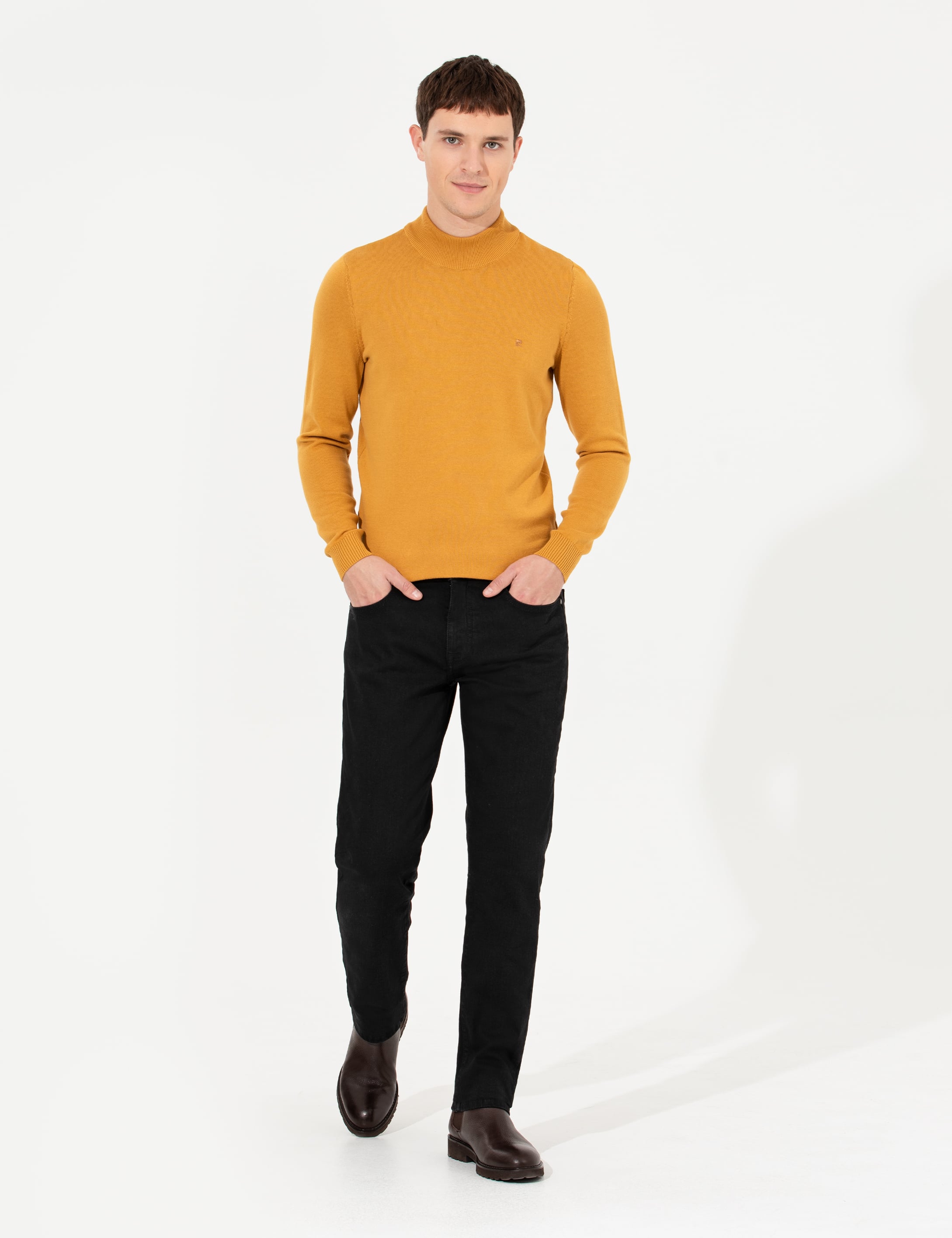 Siyah Straight Fit Jean Pantolon - Image 1