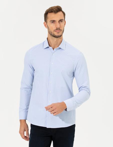 Açık Mavi Slim Fit Uzun Kollu Gömlek - 50257306008