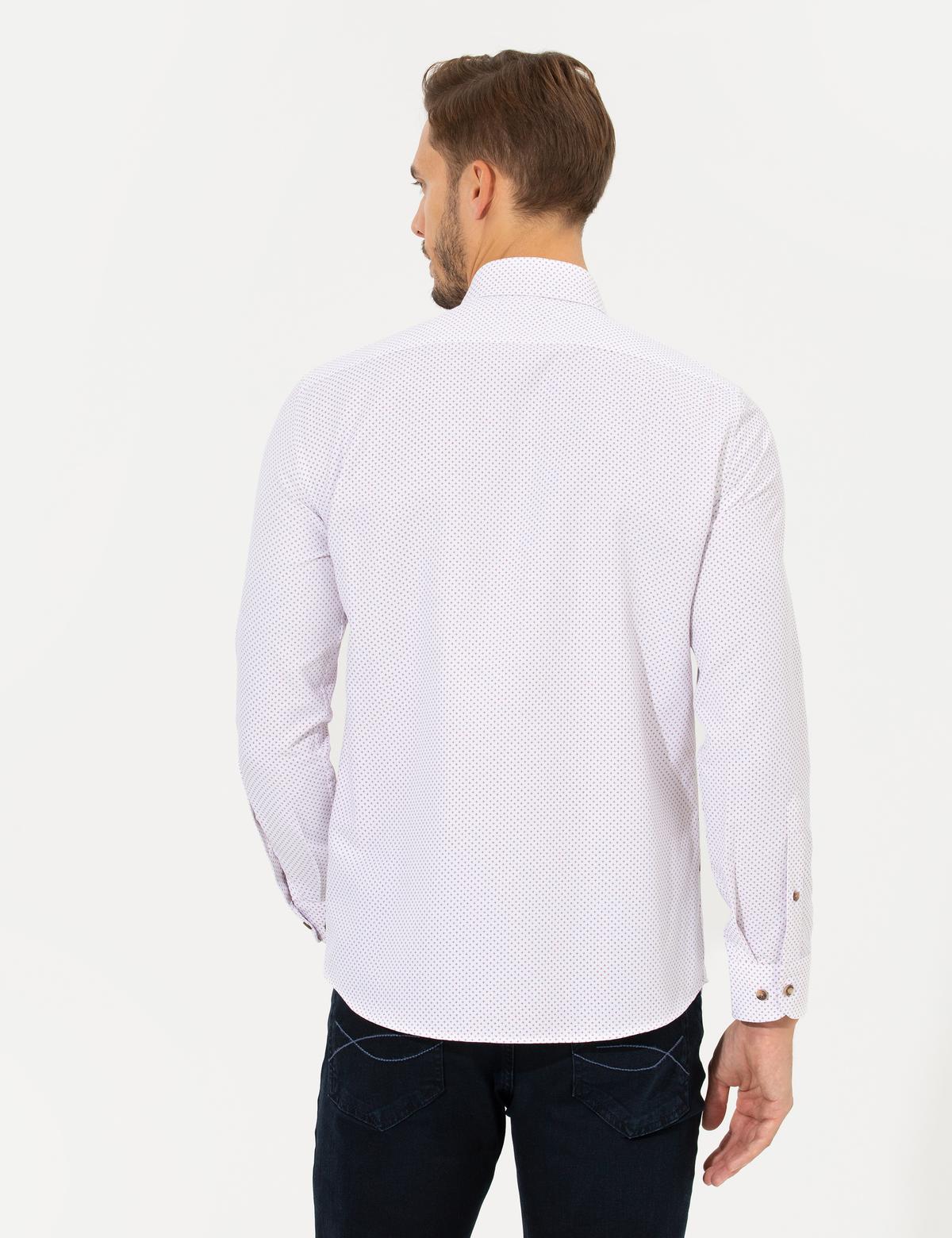 Bordo Slim Fit Uzun Kollu Gömlek - 50266529009